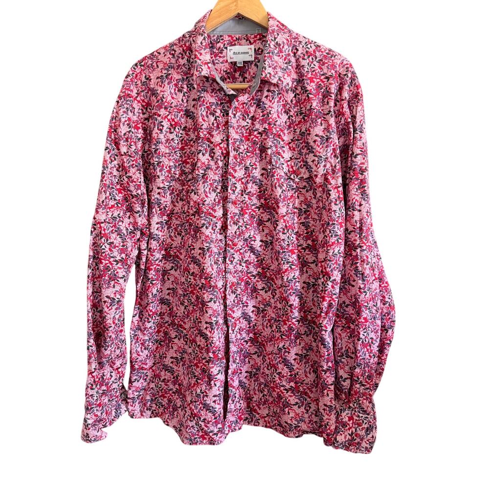 ACE OF DIAMOND | Red Floral Pearl Snap Western Shirt XXXL